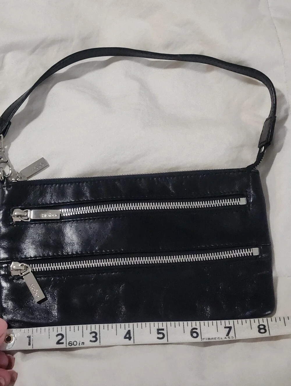 Hobo Handbag Wristlet Purse Black leather